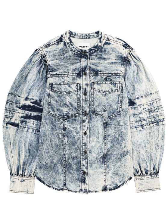 Isabel Marant Washed Denim Effect Cotton Shirt