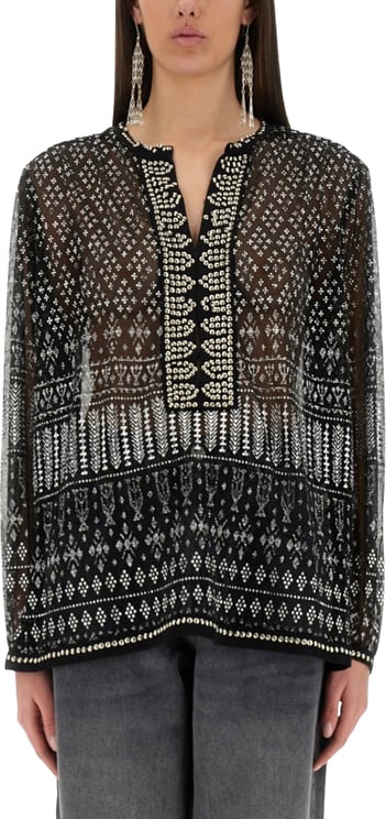 Isabel Marant Sheer Black "Nickie" Top