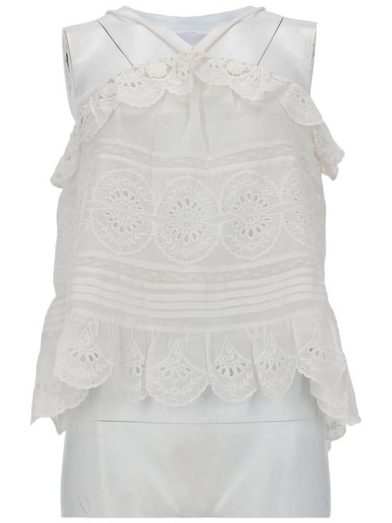 Isabel Marant Prisha Sleeveless Eyelet Lace Tank Top