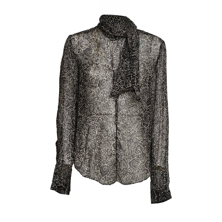 Isabel Marant Leona Printed Sheer Chiffon Blouse