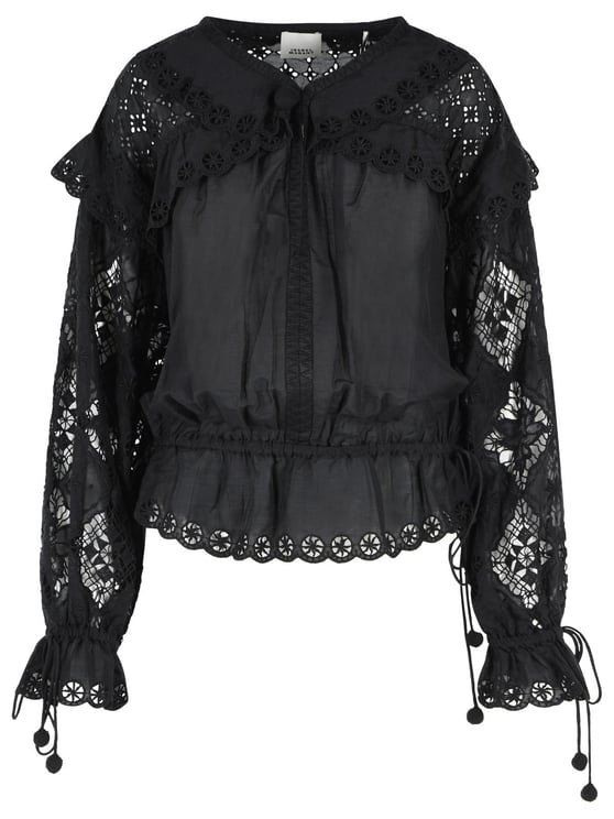 Isabel Marant 'Nowana' Black Cotton Blouse