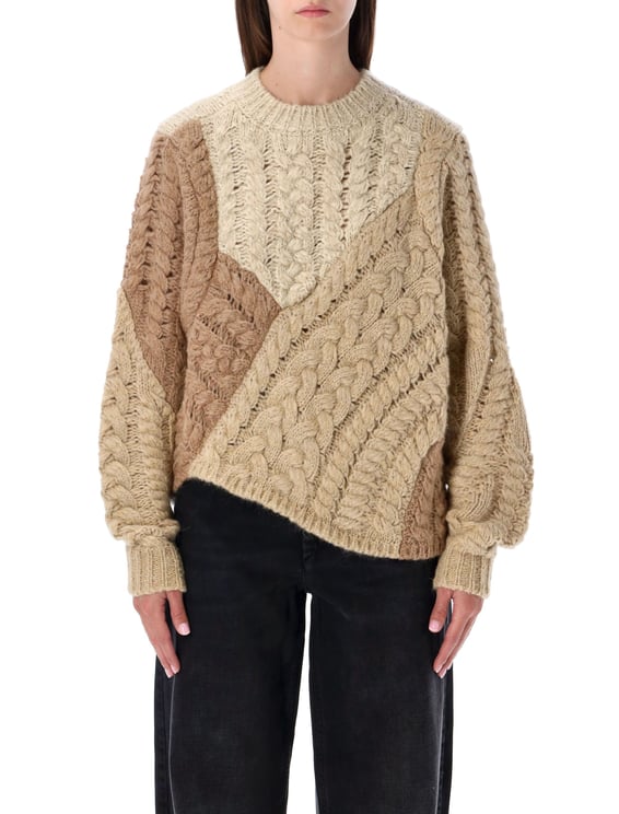 Isabel Marant Daryl Patchwork Cable Knit Sweater