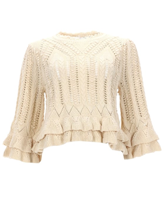 Isabel Marant Norma Cropped Openwork Knit Top