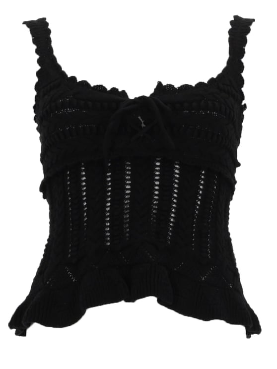 Isabel Marant Neves Black Openwork Knitted Top