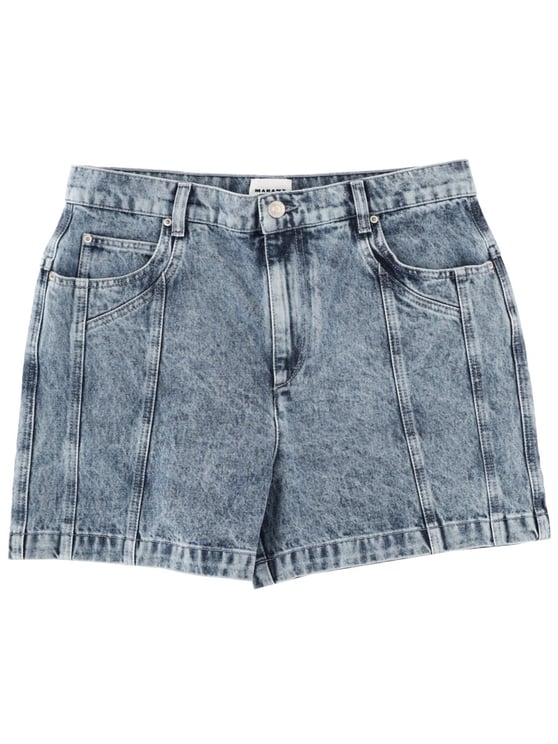 Isabel Marant Joely Faded Mid-Rise Denim Shorts