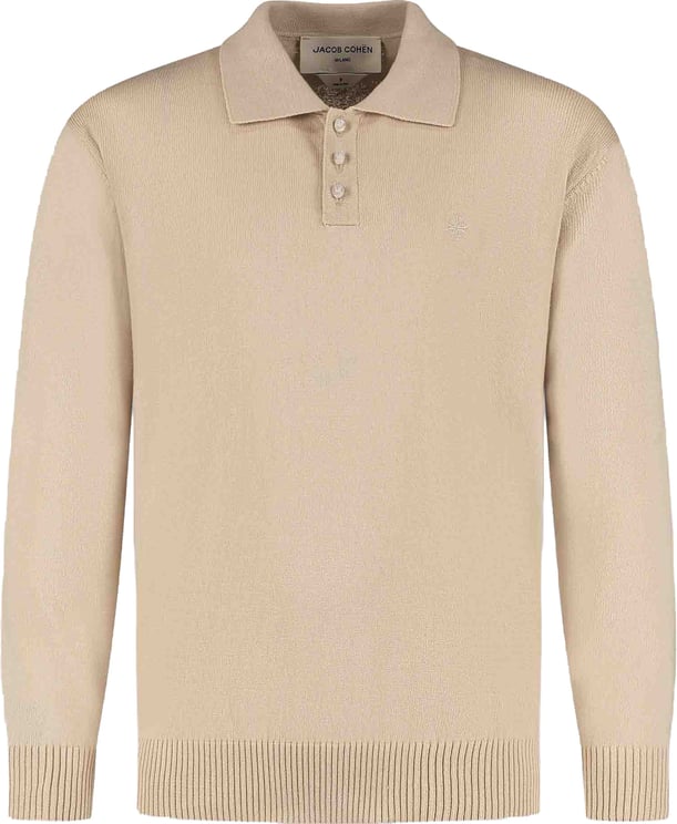 Jacob Cohen Maglia Polo Con Ricamo Giglio Beige Chiaro