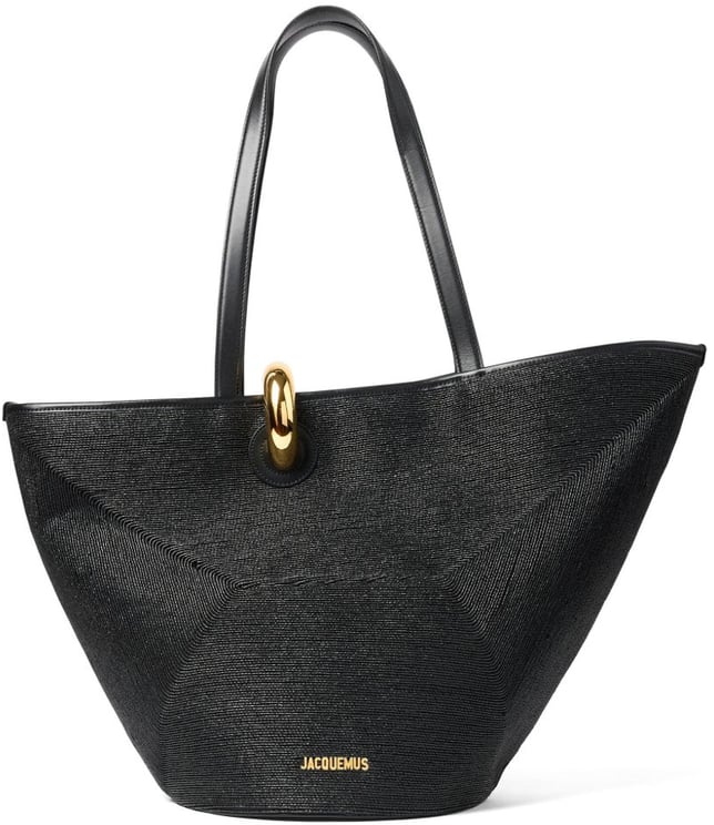 Jacquemus Black Gold-Tone Hardware Top Handle Bag
