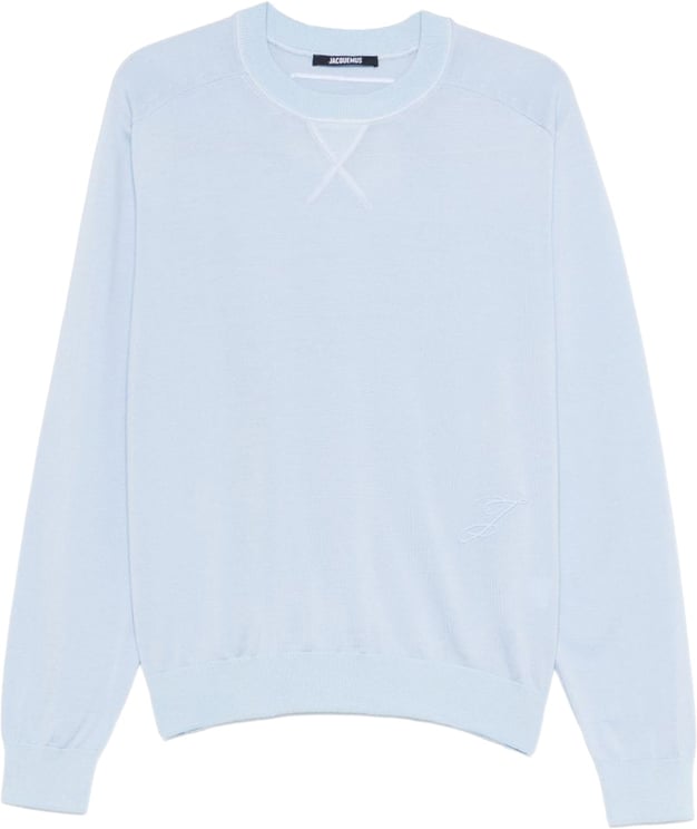 Jacquemus Blue Logo Crew Neck Sweater