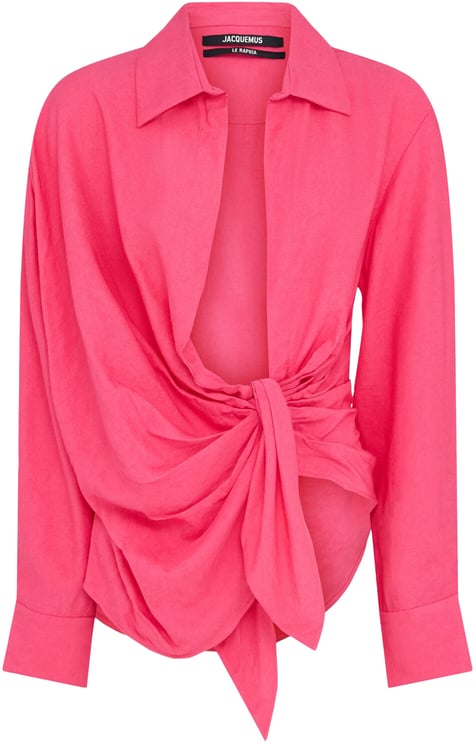 Jacquemus Elegant pink shirt with decorative knot