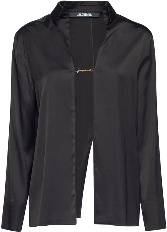 Jacquemus Elegant black shirt with deep neckline