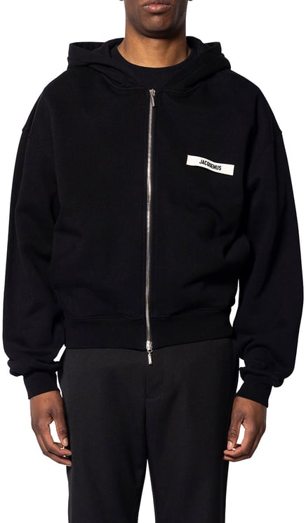 Jacquemus LE HOODIE ZIP GROS GRAIN BLACK
