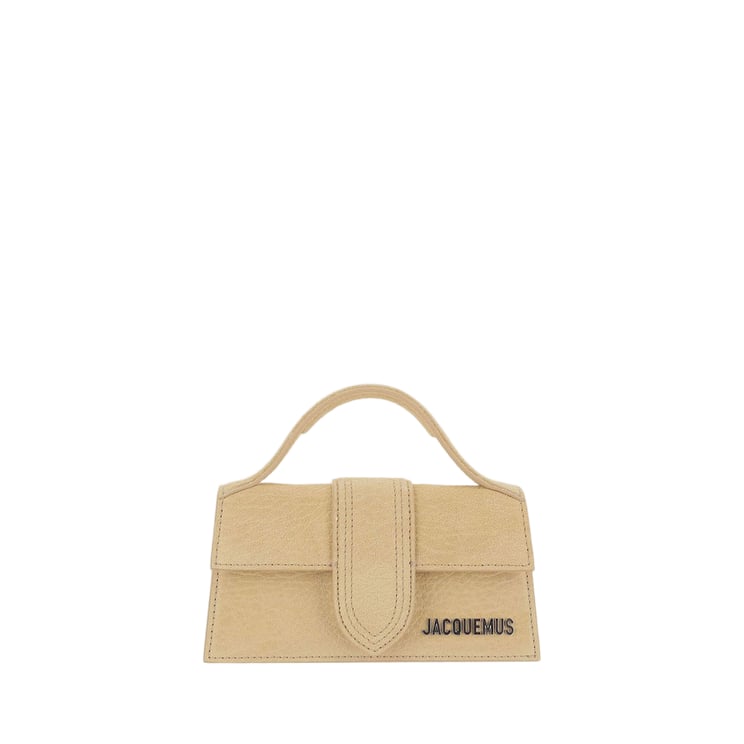 Jacquemus Compact Rectangular Suede Bag With Adjustable Strap And Gold Hardware