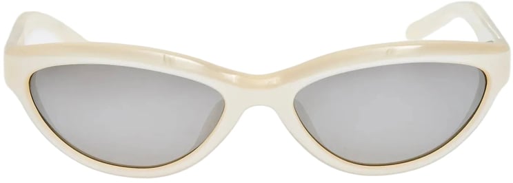 Jacquemus SUNGLASSES CURVO METALLIC PEARL/ SILVER/ SILVER