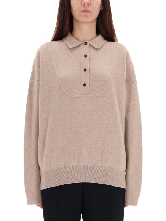 Jacquemus Beige Relaxed Polo Collar Sweater