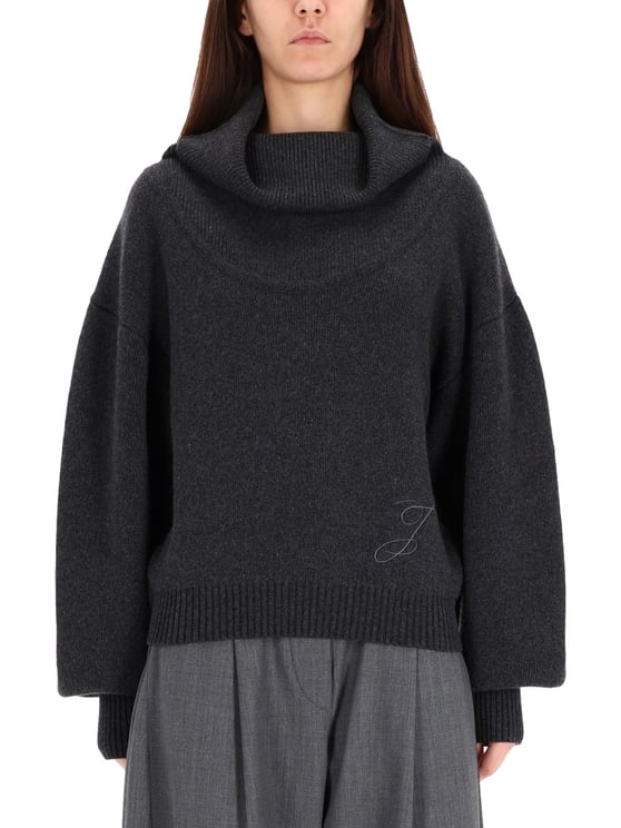 Jacquemus Grey Voluminous Turtleneck Sweater