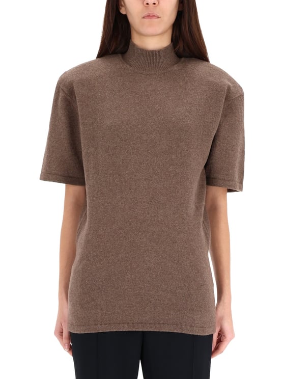 Jacquemus Chestnut Jersey High Neck Sweater