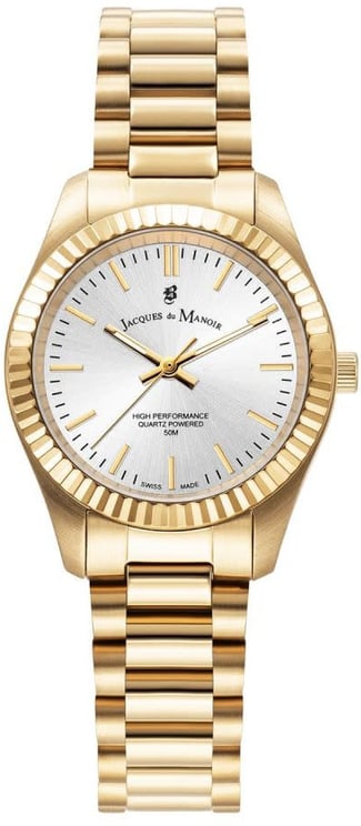 Jacques du Manoir Jacques du Manoir Horloge JWL03907 Inspiration Prime Staal met Geelgouden Plating Quartz Swiss Made 31mm