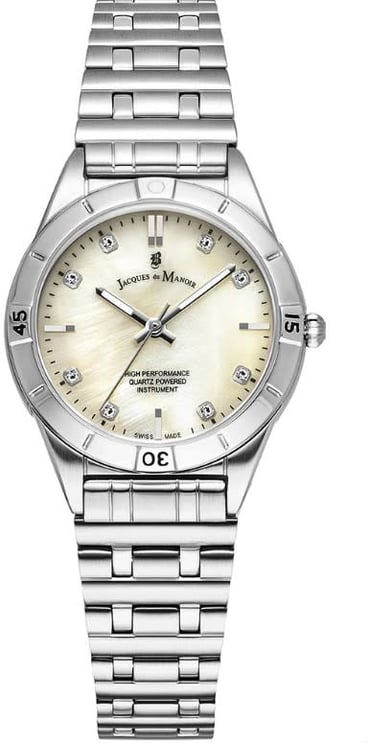 Jacques du Manoir Jacques du Manoir Horloge JWL05901 Staal Quartz Leonie Parelmoer Wijzerplaat 29mm