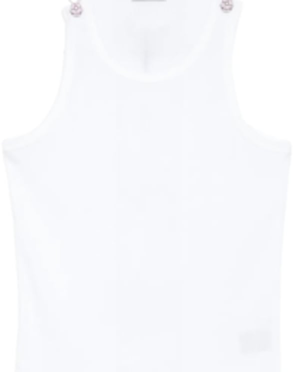 Jean Paul Gaultier Tank Top With Overall Engraved White