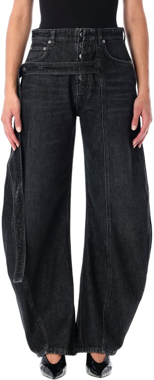 Jean Paul Gaultier Low Waist Belted Denim Baloon Vintage Black