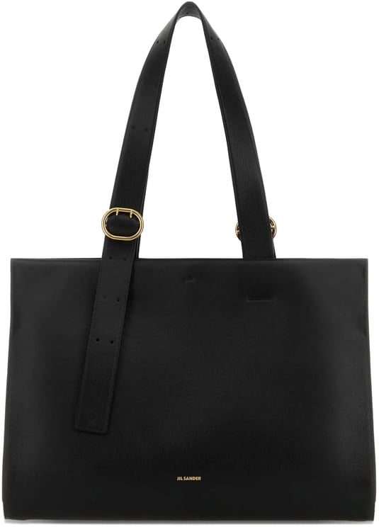 Jil Sander Black Shopping Rectangular Leather Tote