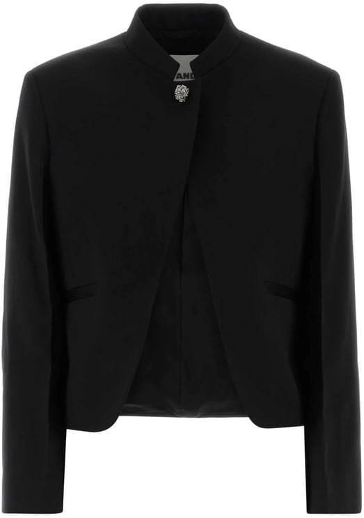 Jil Sander Black Cropped Stand Collar Jacket