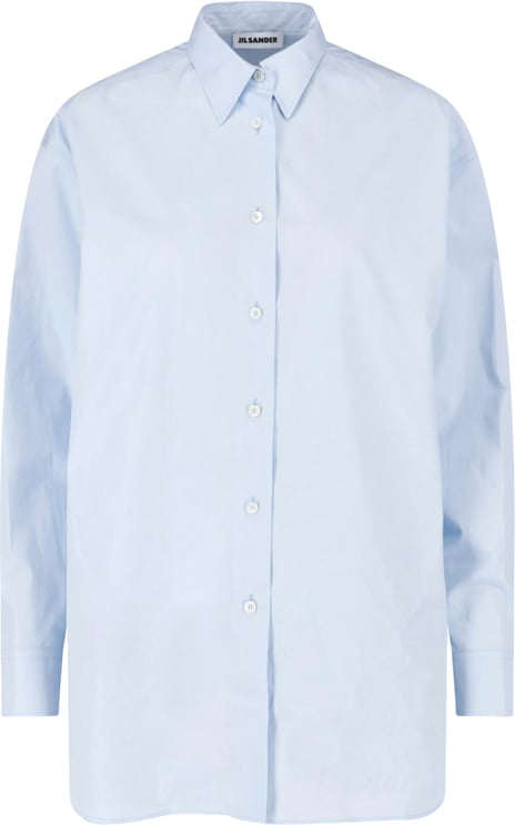 Jil Sander Light Blue Classic Collar Cotton Shirt