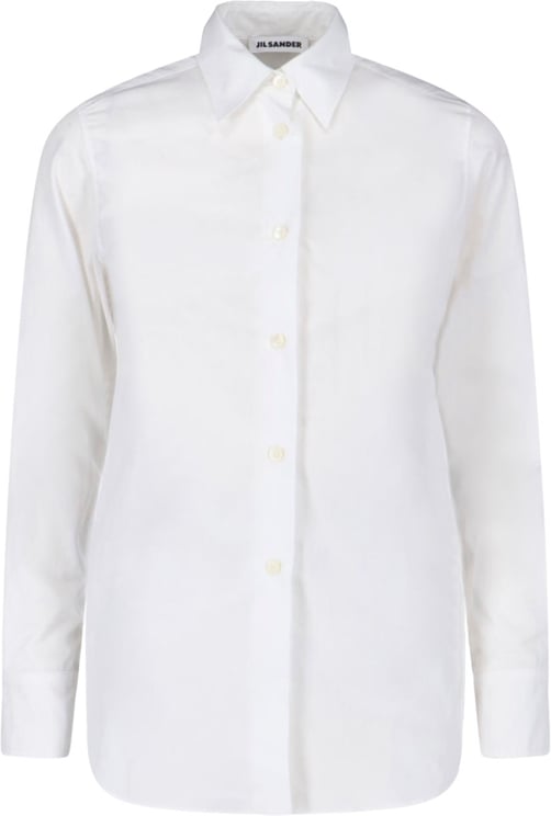 Jil Sander White Classic Cotton Poplin Embossed Shirt