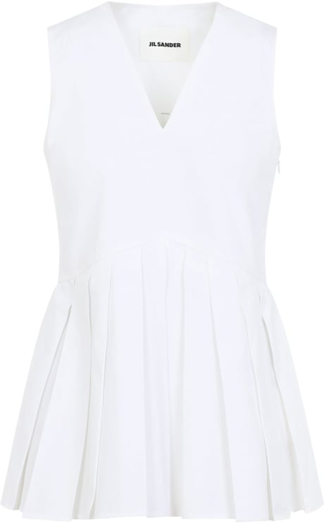 Jil Sander Jil Sander Sleveless A-Line Pleated Top