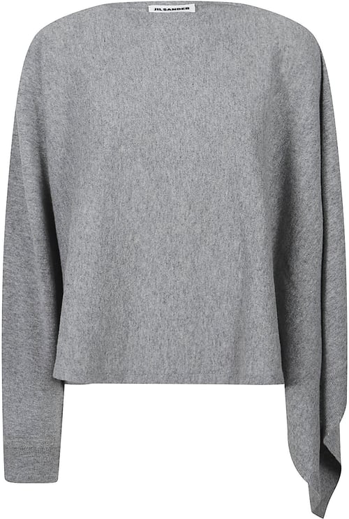 Jil Sander One-Sleeve Asymmetrical Cape Top in Soft Knit