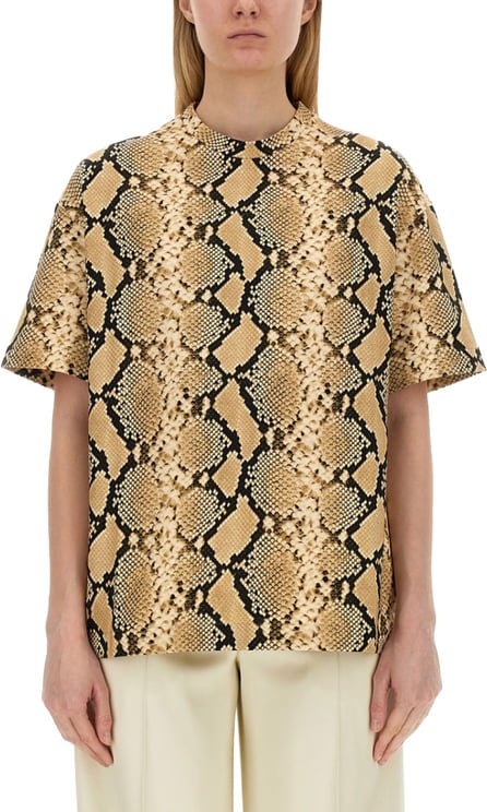Jil Sander Relaxed Fit T-Shirt With Snake Skin Motif