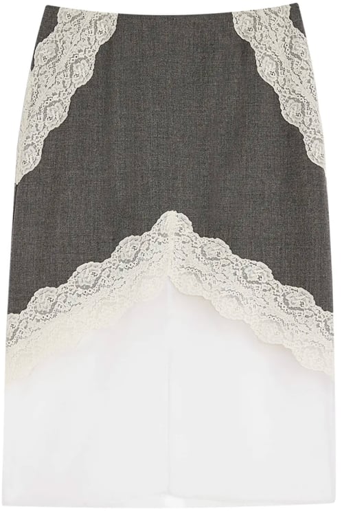 Jil Sander Lace Skirt Grey