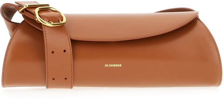 Jil Sander Jil Sander Cognac leather small Cannolo shoulder bag