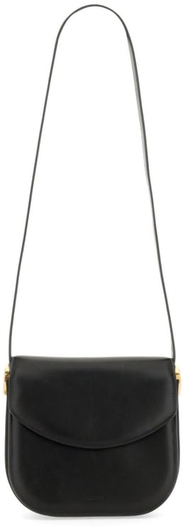 Jil Sander Leather Coin Shoulder Bag With Gold-Tone Clasp