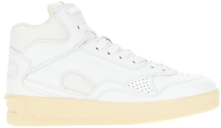 Jil Sander Jil Sander White leather and mesh sneakers