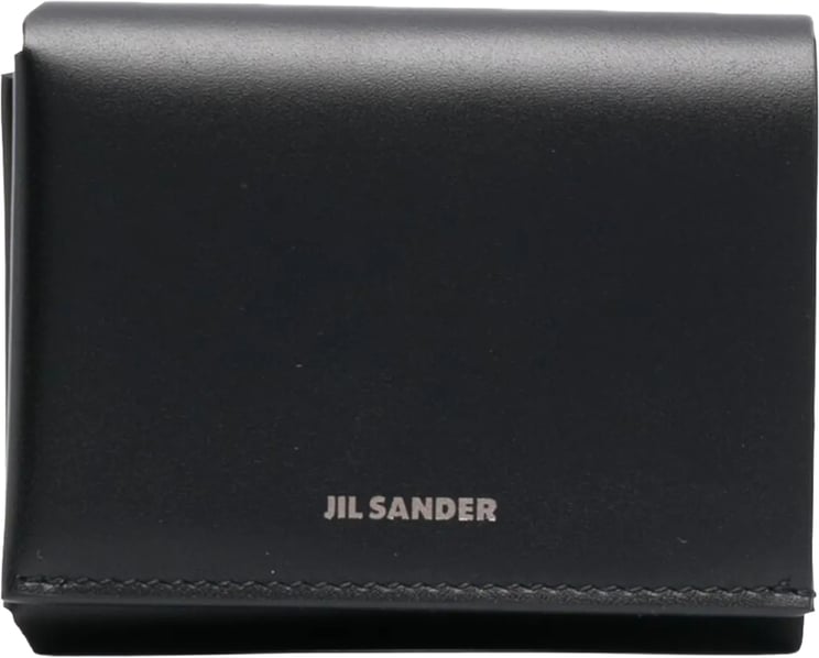 Jil Sander Black Fold-Over Smooth Leather Wallet