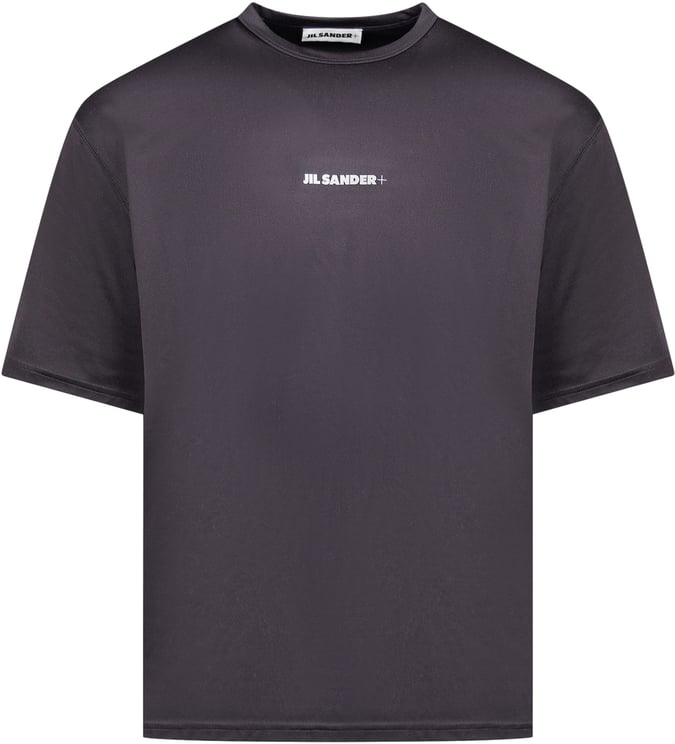 Jil Sander T-shirt Nera con Logo Bianco Jil Sander