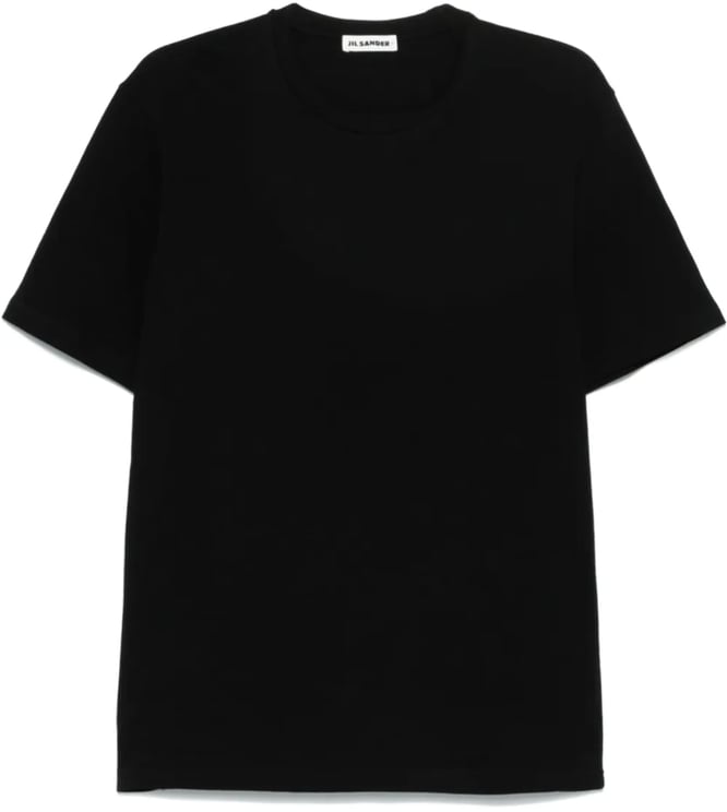 Jil Sander Leather Logo Back Patch T-shirt Black