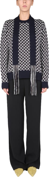 Jil Sander Bold Jacquard Knit Sweater