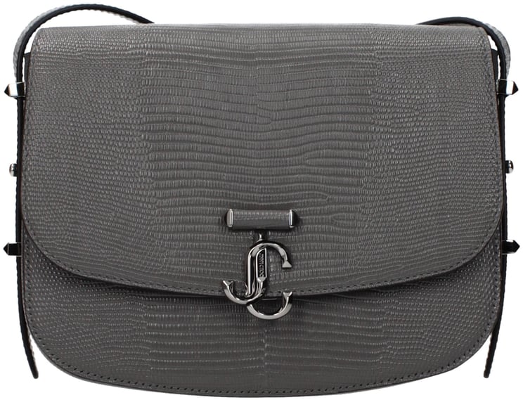 Jimmy Choo Jimmy Choo Gray Leather Crossbody Bag