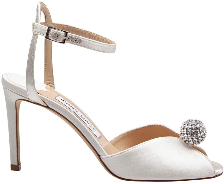 Jimmy Choo Jimmy choo sacora satin sandal with crystal ball