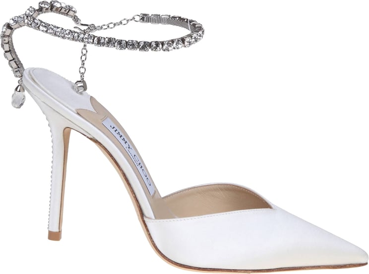 Jimmy Choo Jimmy choo slingback saeda 100 in satin with applied crystals