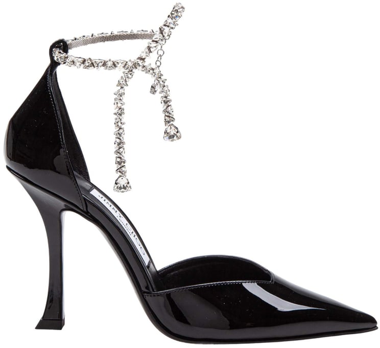 Jimmy Choo Jimmy choo stevie 100 patent leather sandal with crystal anklet
