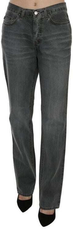 Just Cavalli Just Cavalli Gray Washed Mid Waist Straight Denim Pants Jeans