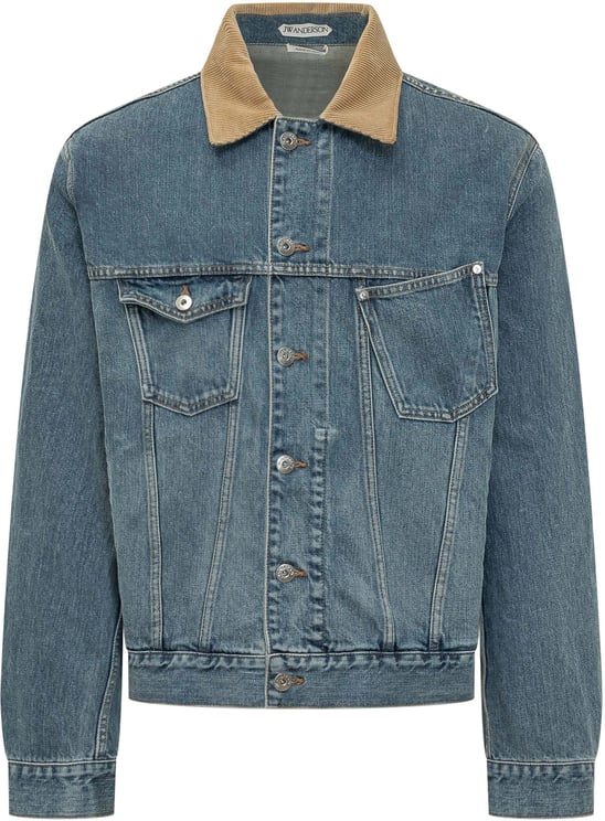 J.W. Anderson Giacca in Denim con Colletto in Velluto a Coste
