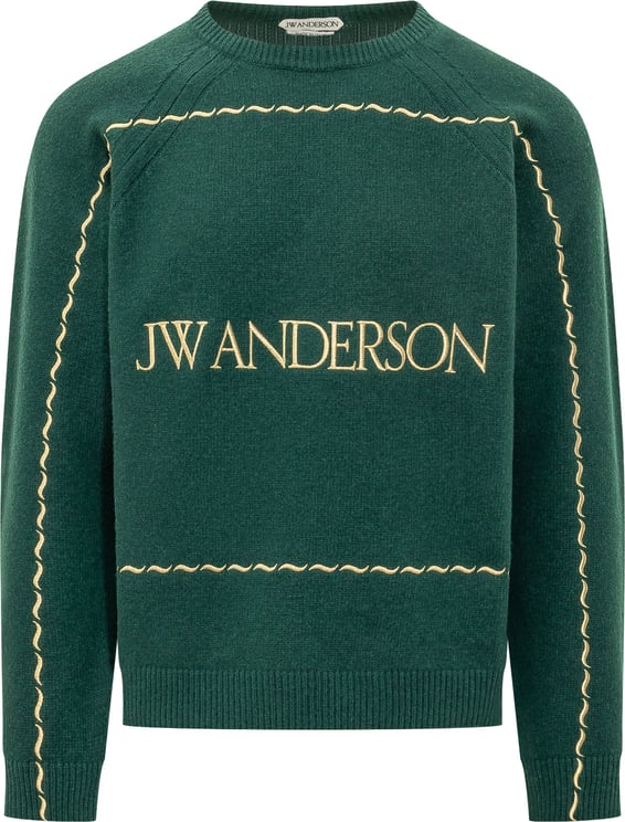 J.W. Anderson Pullover con Ricamo Frontale e Profili Ondulati