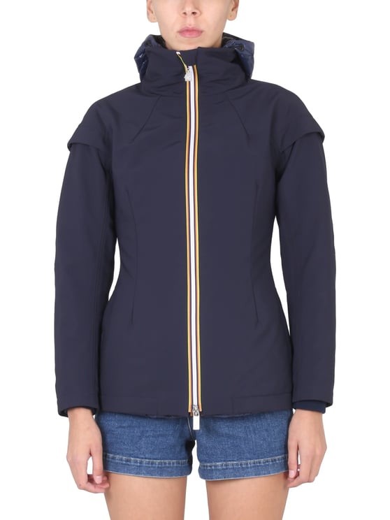 K-WAY Short Zippered Windbreaker with Structured Fit