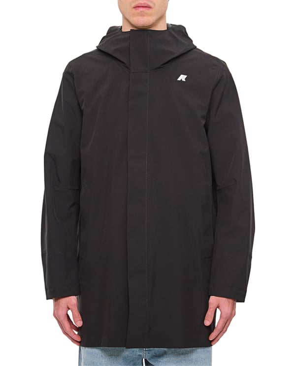 K-WAY Hooded Jacket with Double-Slider Zipper and Minimalist Design