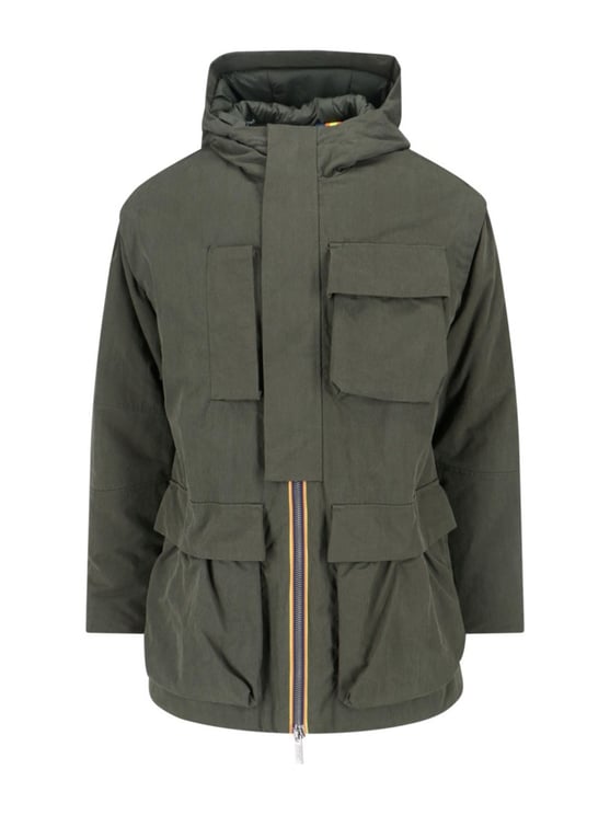 K-WAY Green Jacket With Hood & Insulation