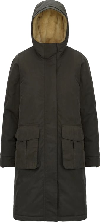 K-WAY Black Brunil Cotton Feel Hooded Coat